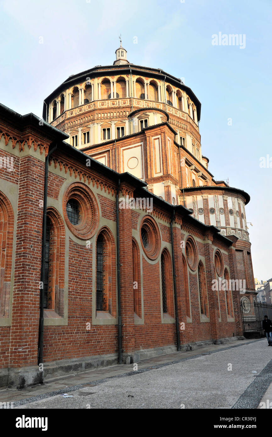 Basilica di Santa Maria delle Grazie, costruito 1463-1482, Milano, Italia, Europa Foto Stock