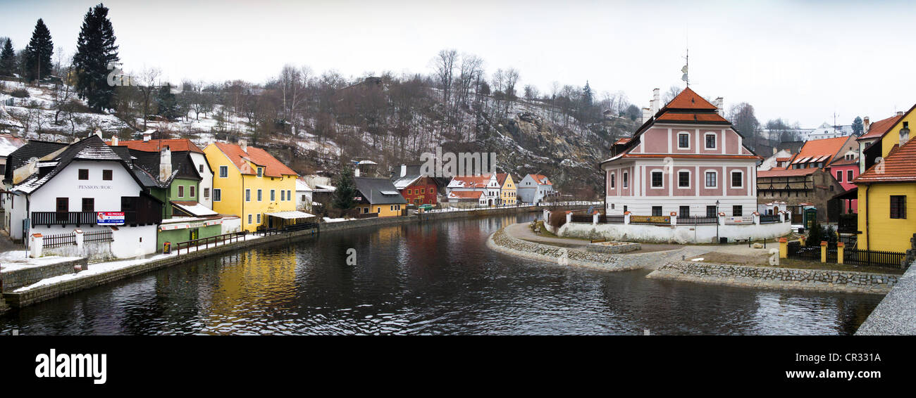Centro storico di Cesky Krumlov, Bohemian Krumlov, Sito Patrimonio Mondiale dell'UNESCO, Boemia, Repubblica Ceca, Europa Foto Stock