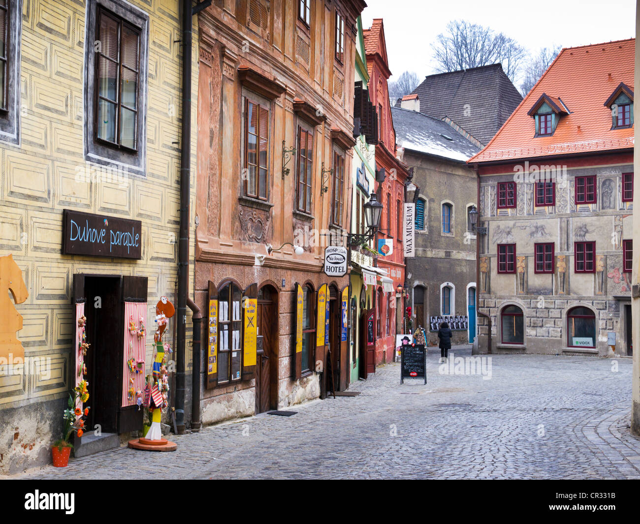 Centro storico di Cesky Krumlov, Bohemian Krumlov, Sito Patrimonio Mondiale dell'UNESCO, Boemia, Repubblica Ceca, Europa Foto Stock