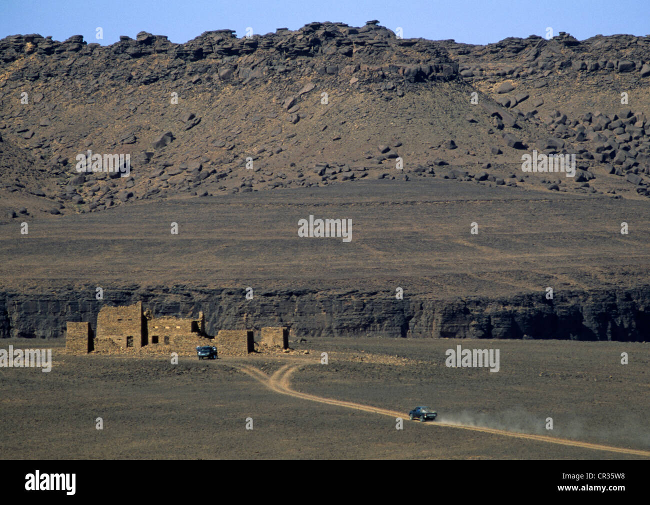 La Mauritania, Regione di Adrar, hikking da quattro per quattro nel deserto, Fort Saganne Foto Stock