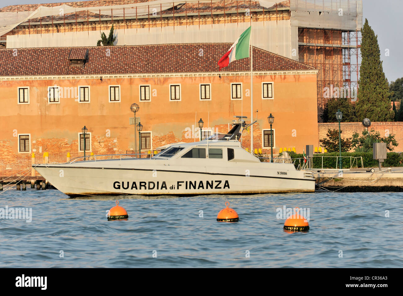 Guardia di Finanza, finanza barca di polizia, Canale di San Marco, Venezia, Veneto, Italia, Europa Foto Stock