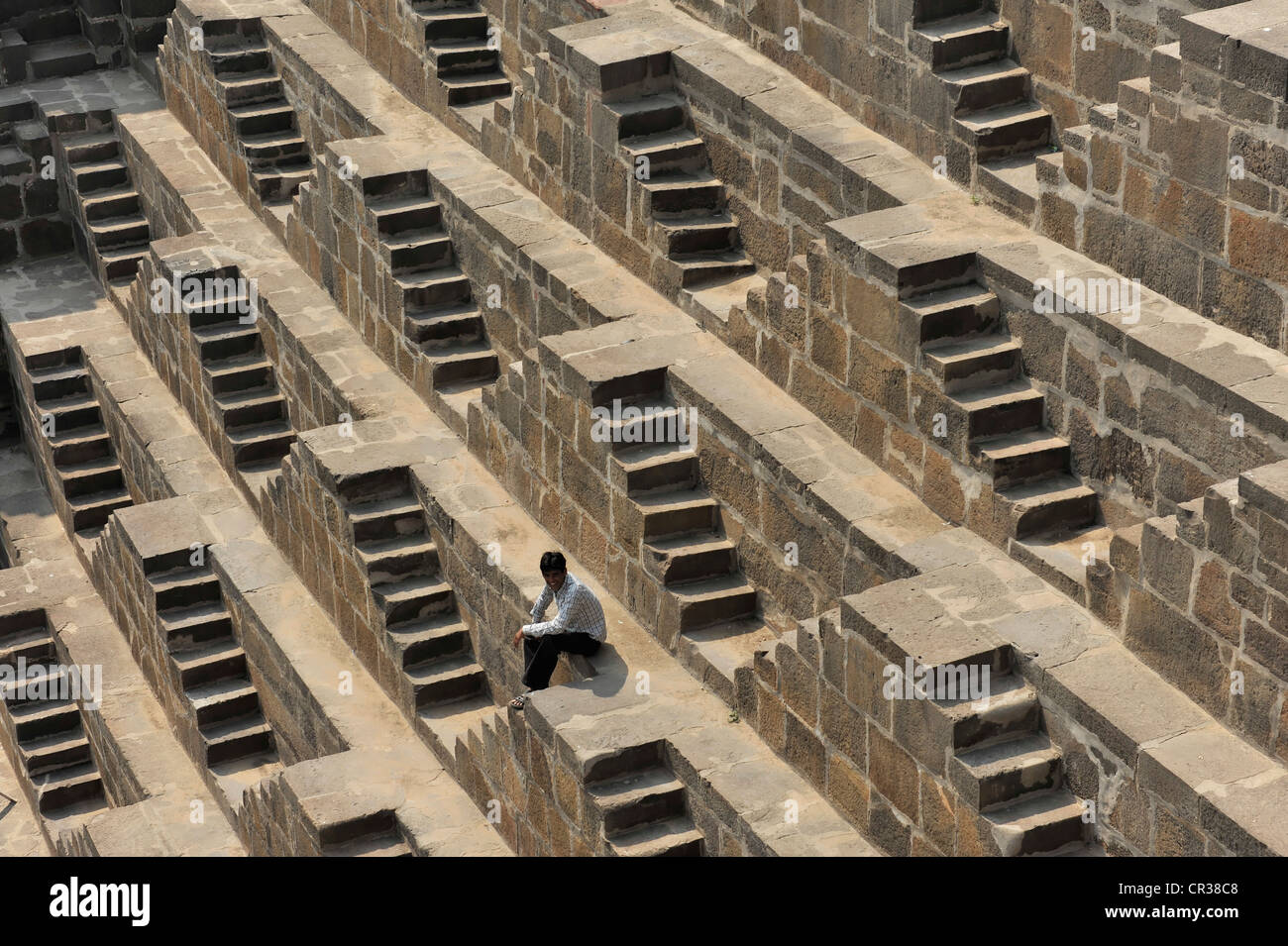 Chand Baori stepwell, Abhaneri vicino a Jaipur, Rajasthan, Nord India, India, Asia del Sud, Asia Foto Stock