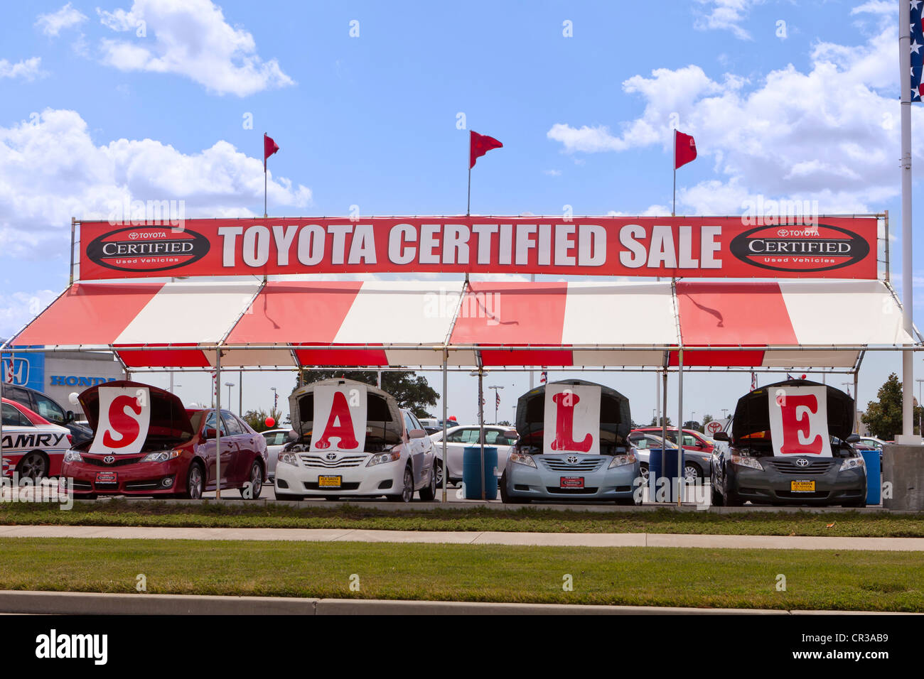 Toyota usato certificato le vendite di automobili lot - California USA Foto Stock