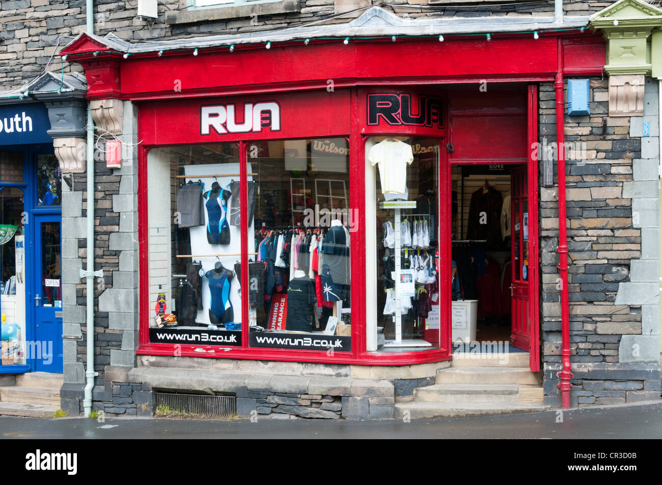 Il Run3 all'aperto un negozio di abbigliamento sportivo a Ambleside. Foto Stock