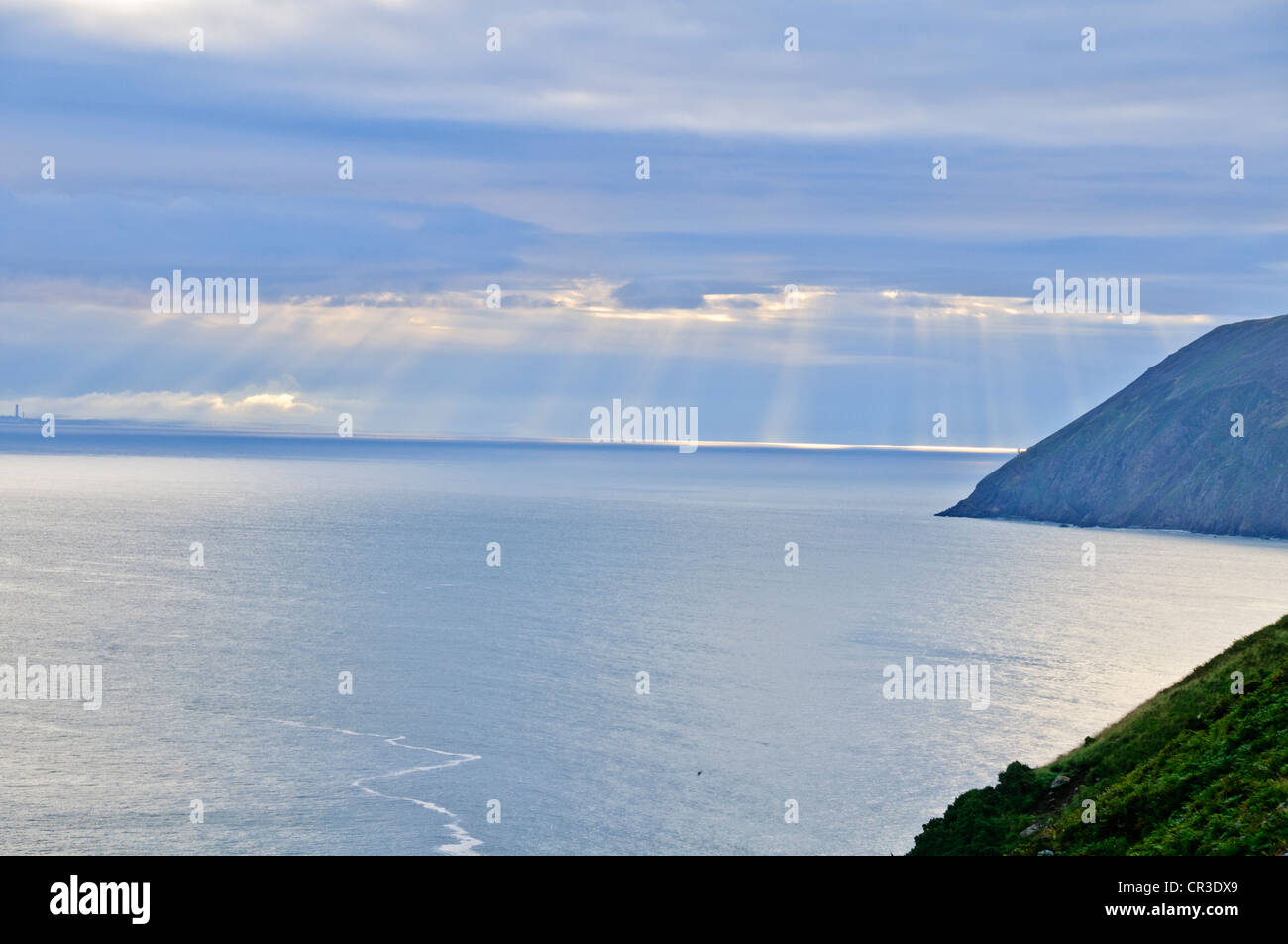 Lynton & Lynmouth,Lynemouth Bay,Valle delle rocce,Nord a piedi sentiero costiero Castle Rock,Exmoore pony,capre,campagna,Devon Foto Stock