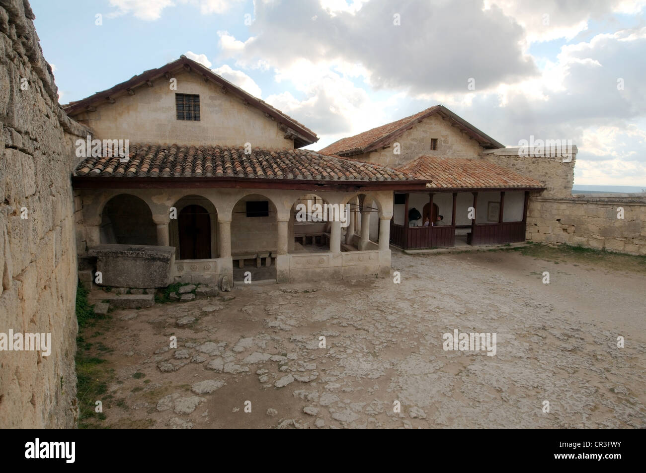 Çufut Qale, Chufut-Kale, grotta città fortezza ebraica, Crimea, Ucraina, Europa orientale Foto Stock