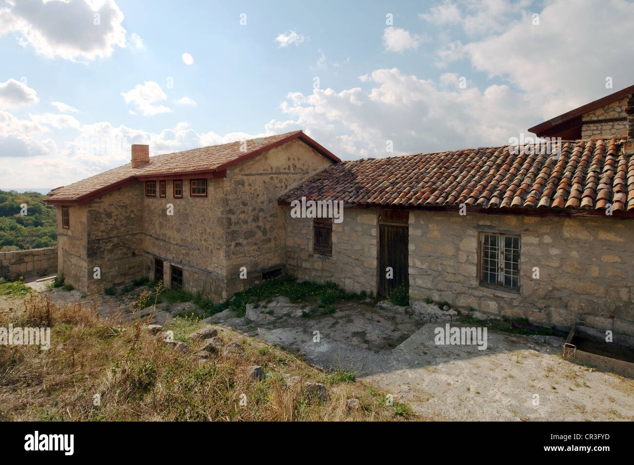 Çufut Qale, Chufut-Kale, grotta città fortezza ebraica, Crimea, Ucraina, Europa orientale Foto Stock