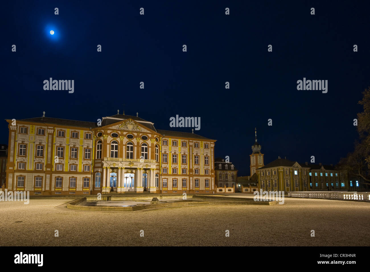 Schloss Bruchsal Palace, Bruchsal, Baden-Wuerttemberg, Germania, Europa Foto Stock