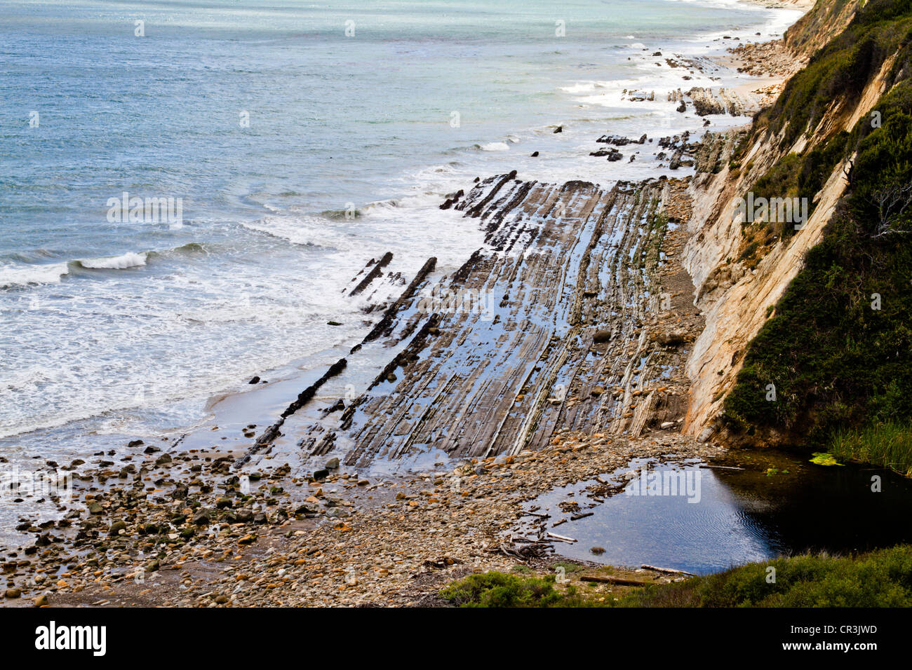 Costa rocciosa con la bassa marea Foto Stock