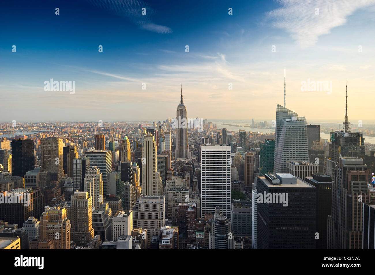 Vista di Manhattan dal Rockefeller Center di New York, Stati Uniti d'America Foto Stock