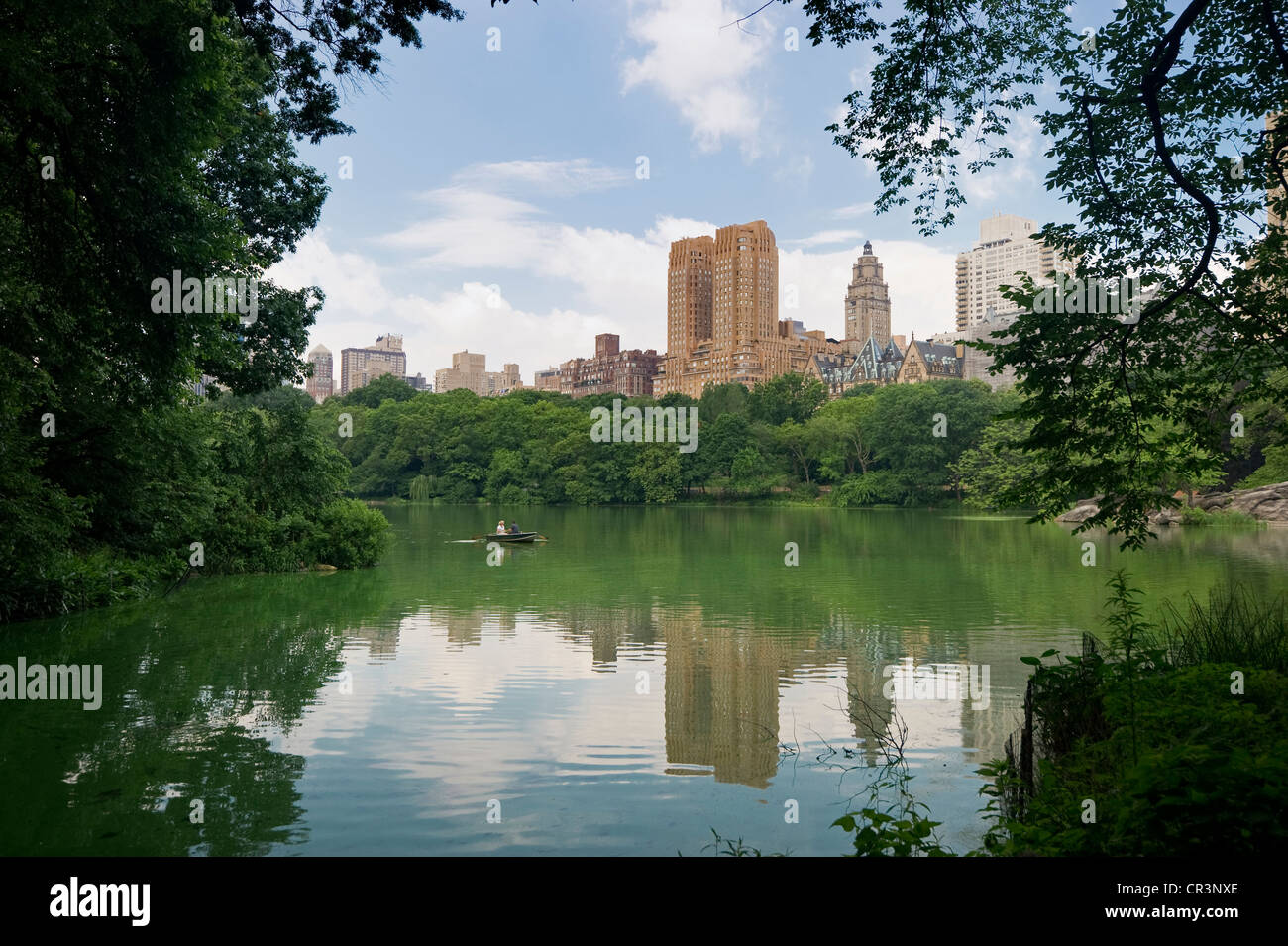 Il lago di Central Park, Upper West Side di Manhattan, New York, USA, America Foto Stock