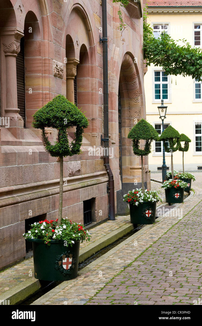 Sede Arcivescovile e Baechle rivolo di Freiburg im Breisgau, Baden-Wuerttemberg, Germania, Europa Foto Stock