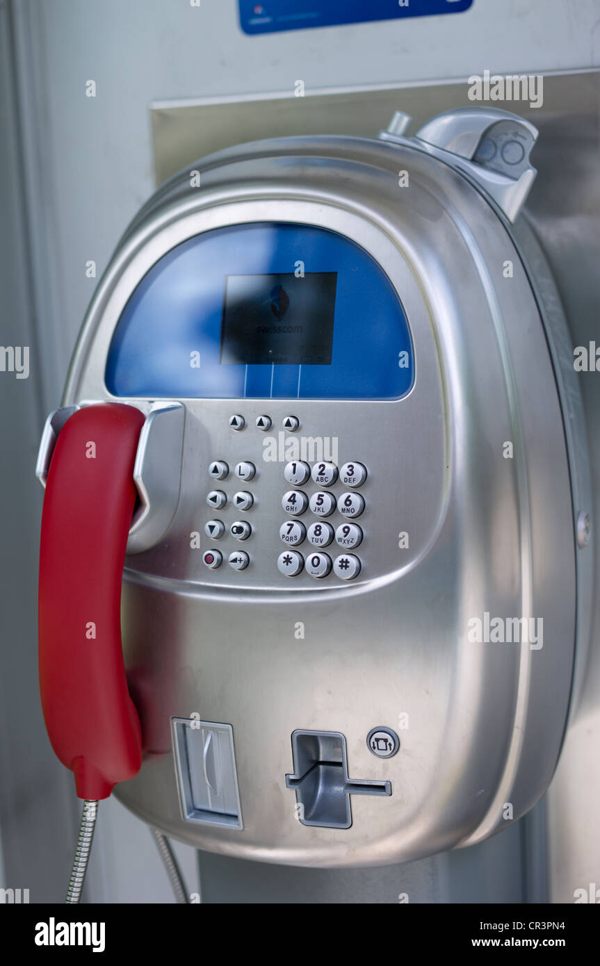 Telefono pubblico, Svizzera, Europa Foto Stock