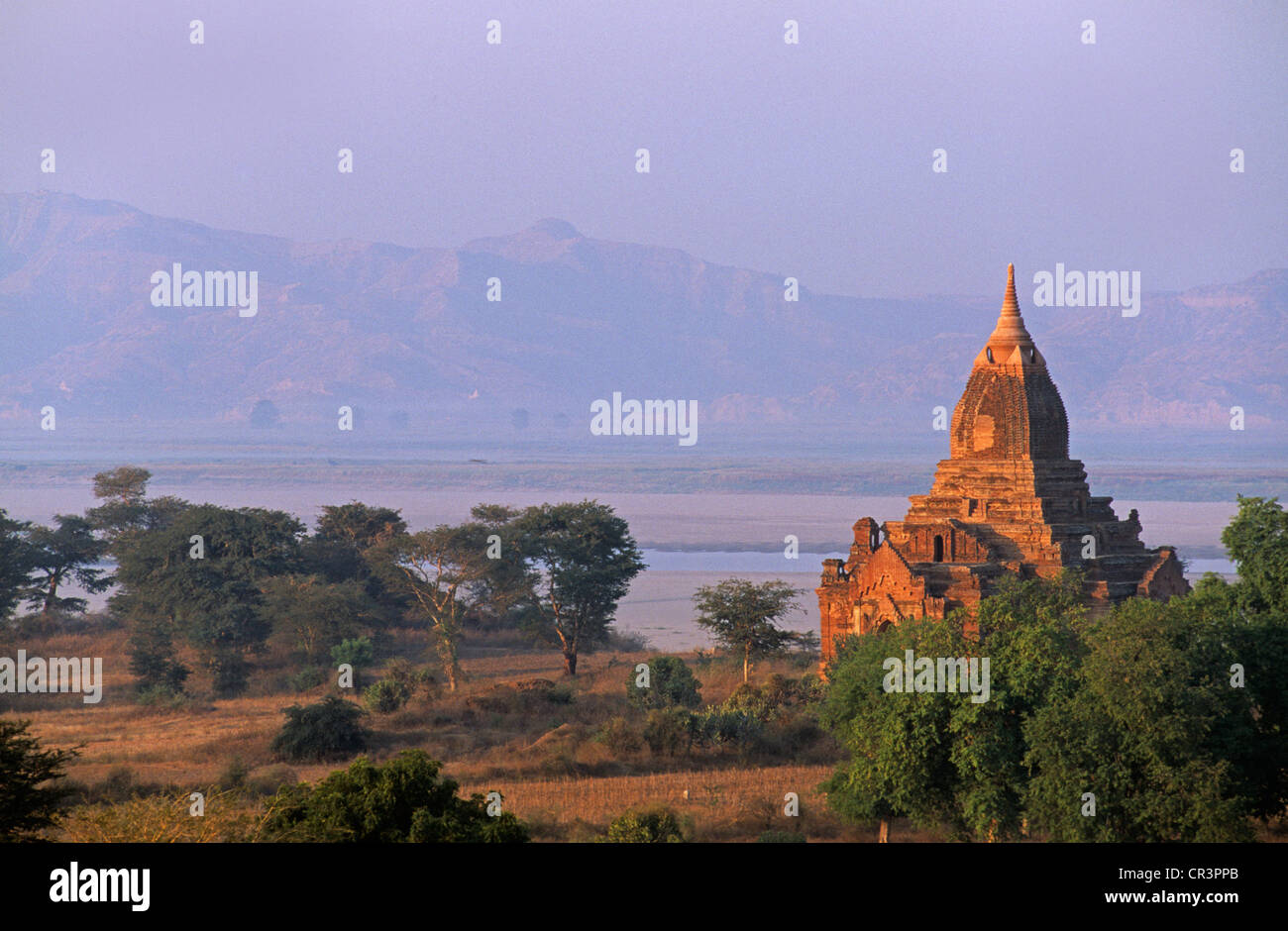 Myanmar (Birmania), Divisione Mandalay, Bagan (pagano), Old Bagan, sito archeologico con centinaia di pagode e stupa costruito Foto Stock