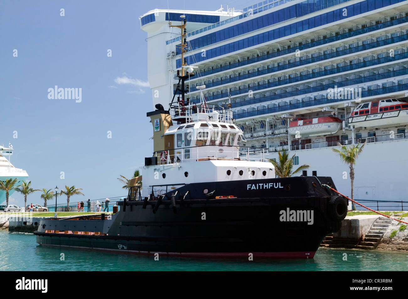 Il rimorchiatore Bermudan fedeli, ormeggiata presso Kings Wharf, Royal Naval Dockyard, Bermuda Foto Stock