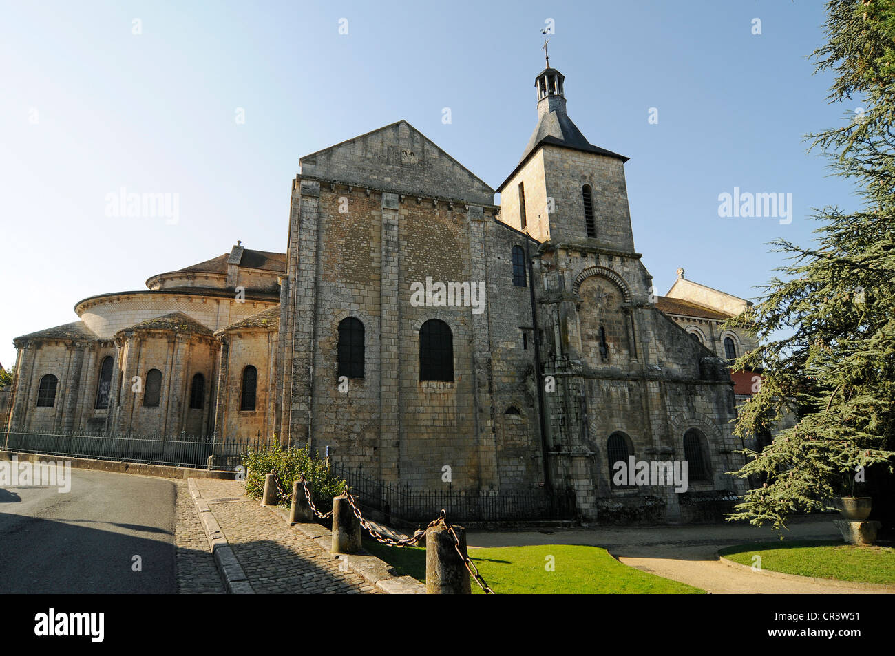 Eglise Saint-Hilaire-le-Grand chiesa, Francese, modo di St James, Poitiers, Vienne, Poitou-Charentes, Francia, Europa Foto Stock