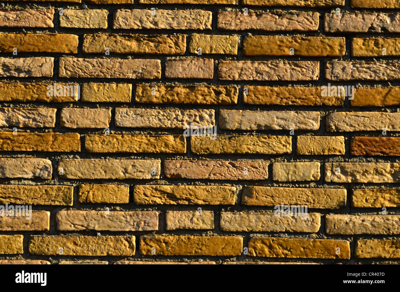 Vetrata parete di mattoni clinker Foto Stock