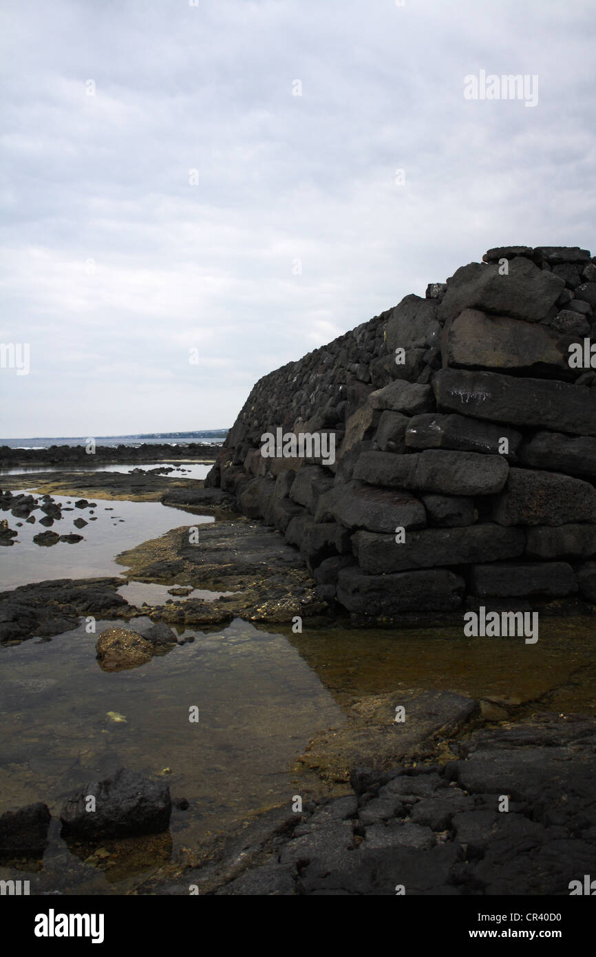 Ke'eku Heiau pre-Luogo di culto cristiano per Hawaiiani in Keauhou Foto Stock