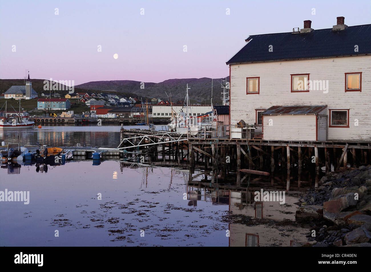 Norvegia, Finnmark County, Nordkyn-Halvoya Penisola, Mehamn Foto Stock