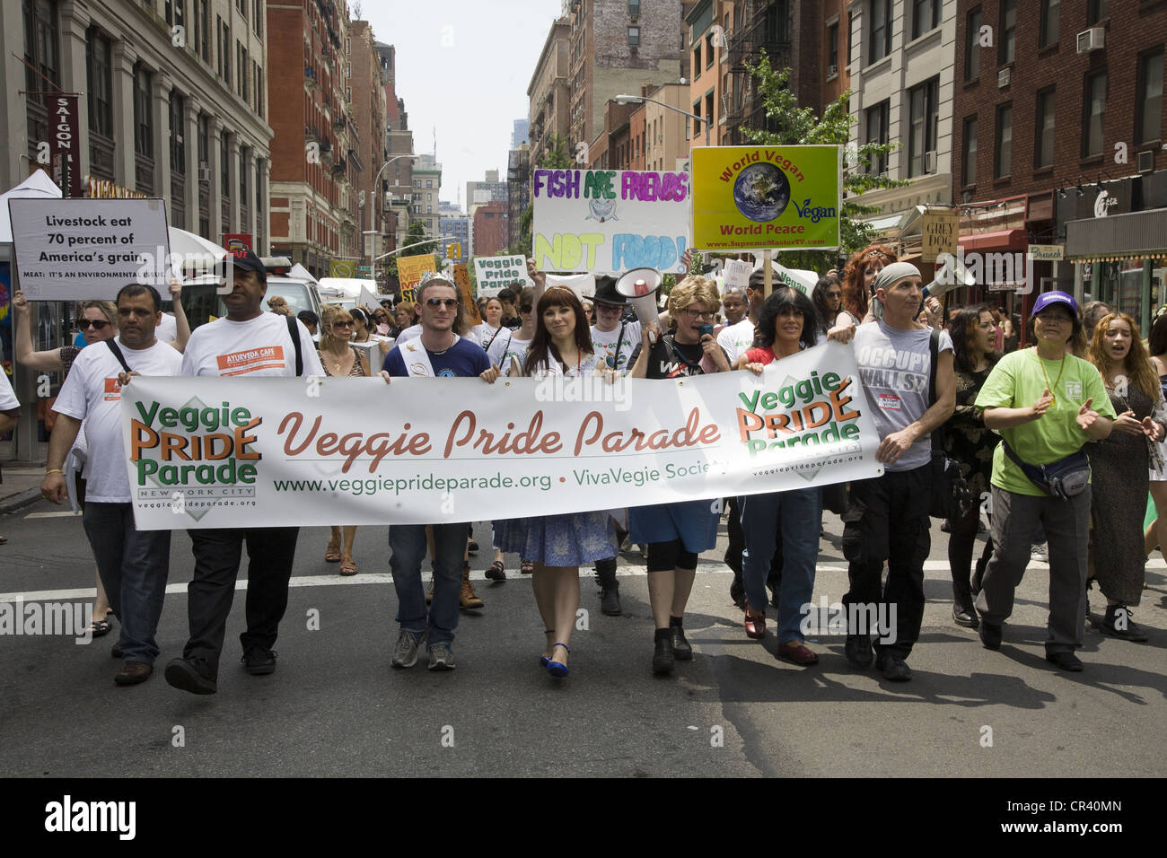 Annuale di Veggie Pride Parade nel Greenwich Village di New York City. Foto Stock