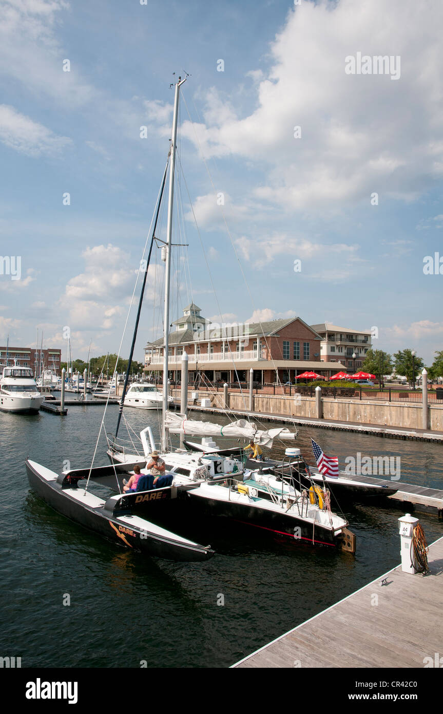 Il coraggio di Annapolis catamarano sulla marina al Palafox Pensacola northwest Florida USA Foto Stock