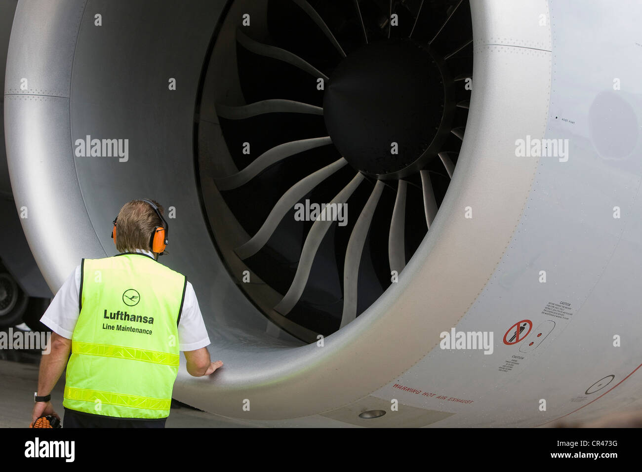 Un Lufthansa Boeing 747-8 motore. Foto Stock