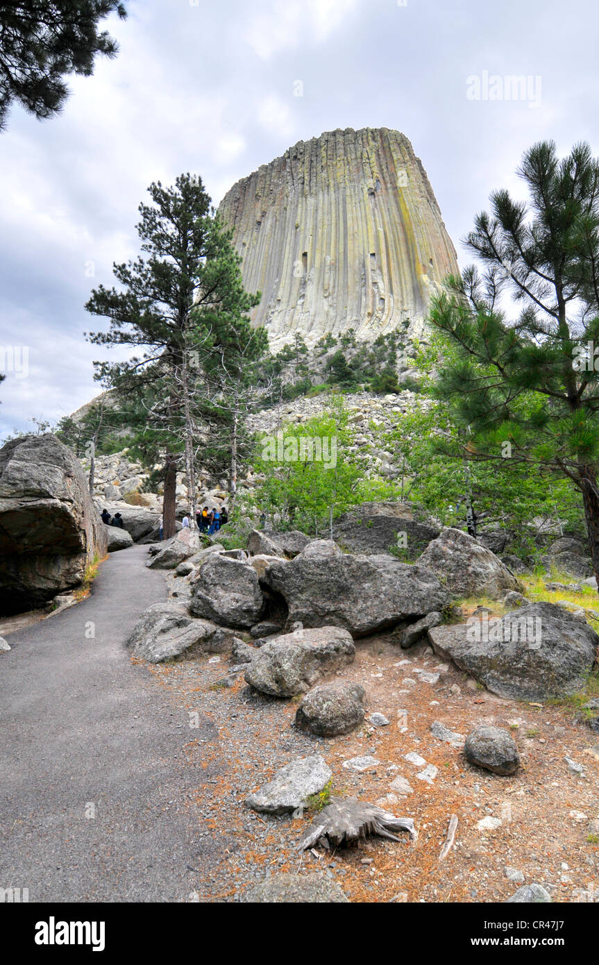 Devil's Tower National Monument Wyoming WY intrusione ignea laccolith Foto Stock