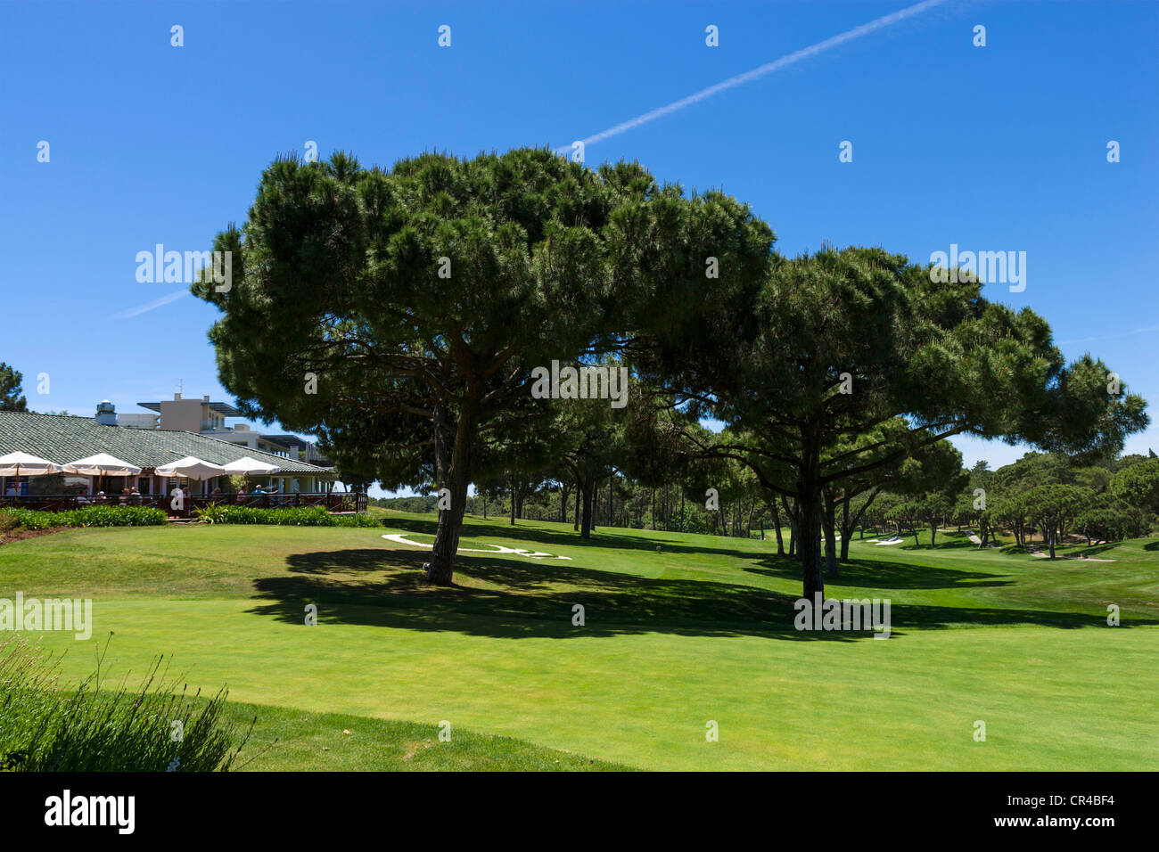 Clubhouse in corso del sud nei pressi di Vilar do Golf, Quinta do Lago, Algarve, PORTOGALLO Foto Stock