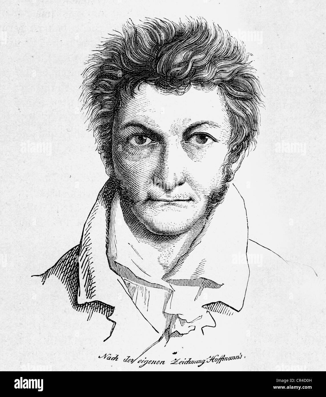 E. T. A. Hoffmann orErnst Theodor Amadeus Hoffmann (1776 - 1822), scrittore, poeta, ritratto di auto Foto Stock