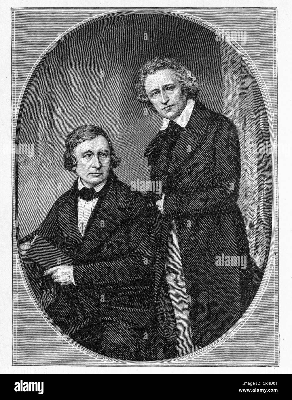 I fratelli Grimm, Jacob Grimm (1785-1863), Wilhelm Grimm (1786-1859), i collezionisti di folk e favole, inguistics Foto Stock