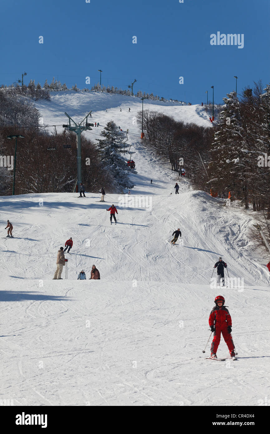 Super Besse ski resort, Parc Naturel Regional des Volcans d'Auvergne parco naturale Regionale dei Vulcani d'Alvernia, Monts Dore Foto Stock