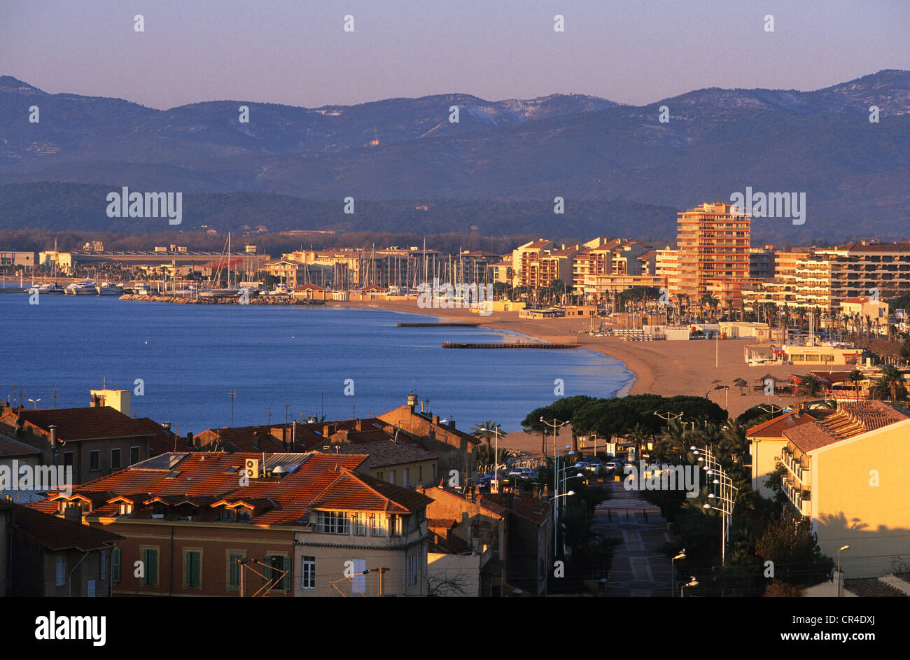 Francia, Var, St Raphael, spiagge vicino a Port Frejus Foto Stock