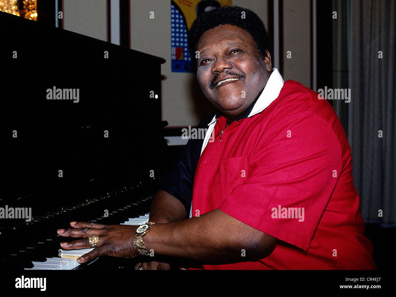 Domino, Antoine 'Fats', * 26.2.1928, cantante e musicista statunitense, a metà lunghezza, suonando pianoforte, 1993, Foto Stock