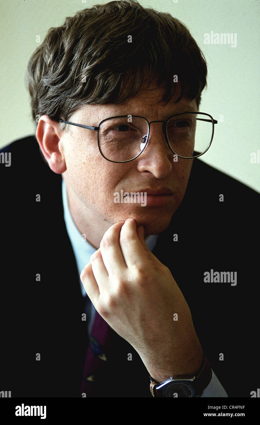 Gates, William Henry 'Bill', * 28.10.1955, magnate commerciale degli Stati Uniti, fondatore della SOCIETÀ MICROSOFT, Portrait, 1995, Foto Stock