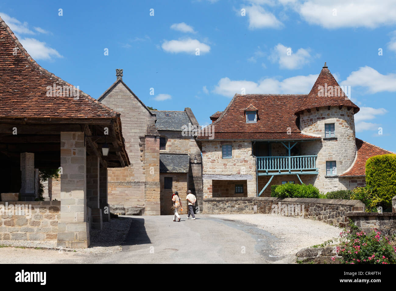 Curemonte, etichettati Les Plus Beaux Villages de France, i più bei villaggi di Francia, Valle della Dordogna, , Francia, Europa Foto Stock