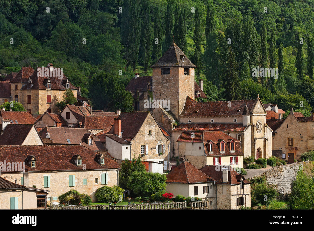 Autoire, etichettati Les Plus Beaux Villages de France, i più bei villaggi di Francia, Haut Quercy, Lot, Francia, Europa Foto Stock