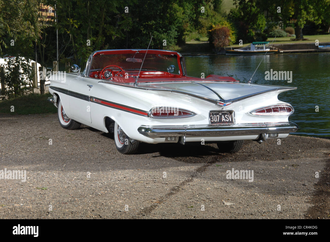 1959 Chevrolet Impala convertible full size American Automobile 50s degli anni cinquanta open top car Foto Stock