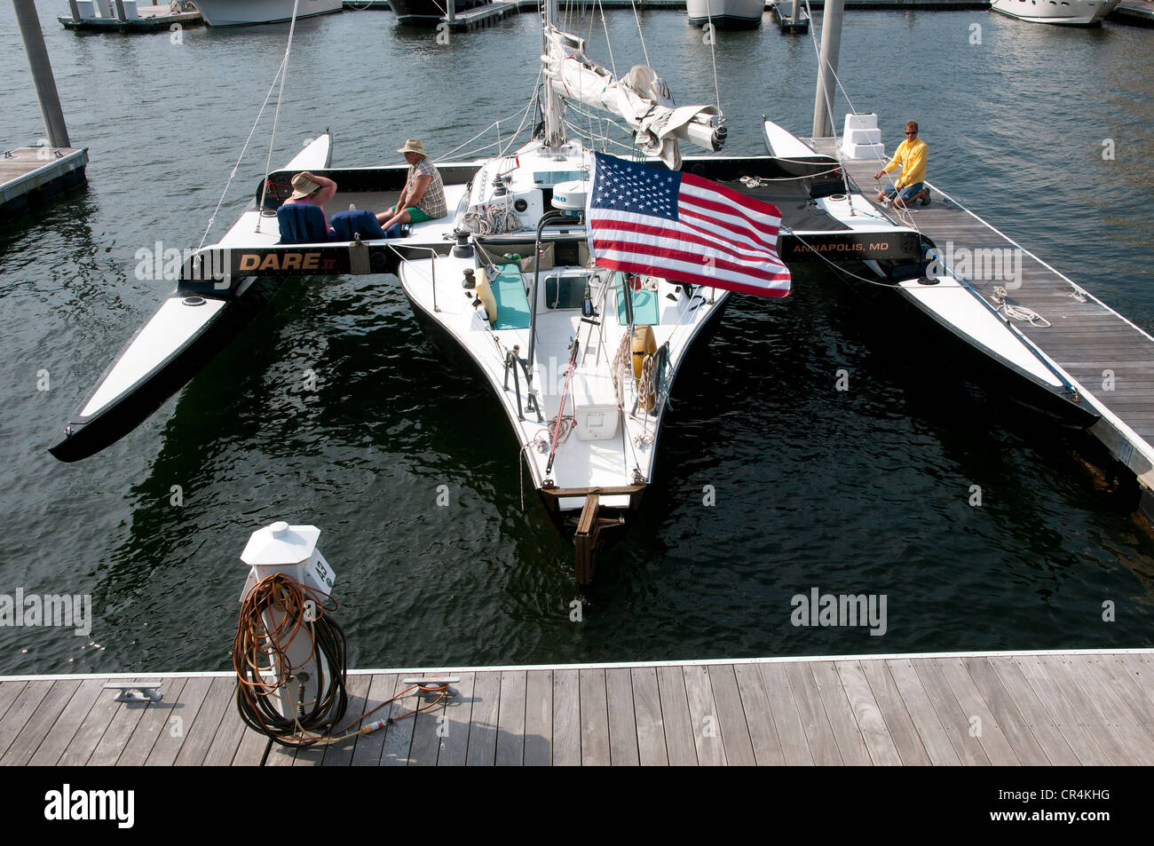 Il coraggio di Annapolis catamarano sulla marina al Palafox Pensacola northwest Florida USA Foto Stock