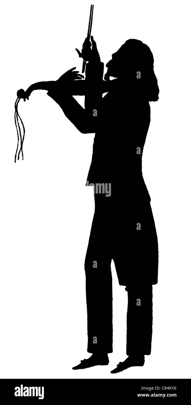 Paganini, Niccolo, 27.10.1782 - 27.5.1840, musicista italiano (violinista), a lunghezza intera, silhouette anonima, Foto Stock