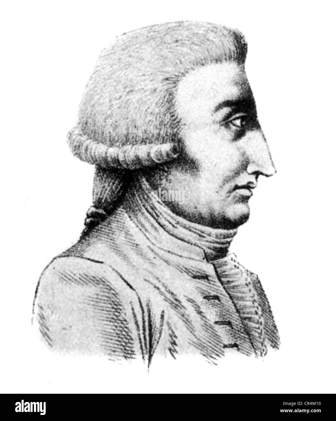 Locatelli, Pietro Antonio, 3.9.1693 - 30.3.1764, violinista e compositore italiano, ritratto, profilo, dopo illustrazione contemporanea, Foto Stock