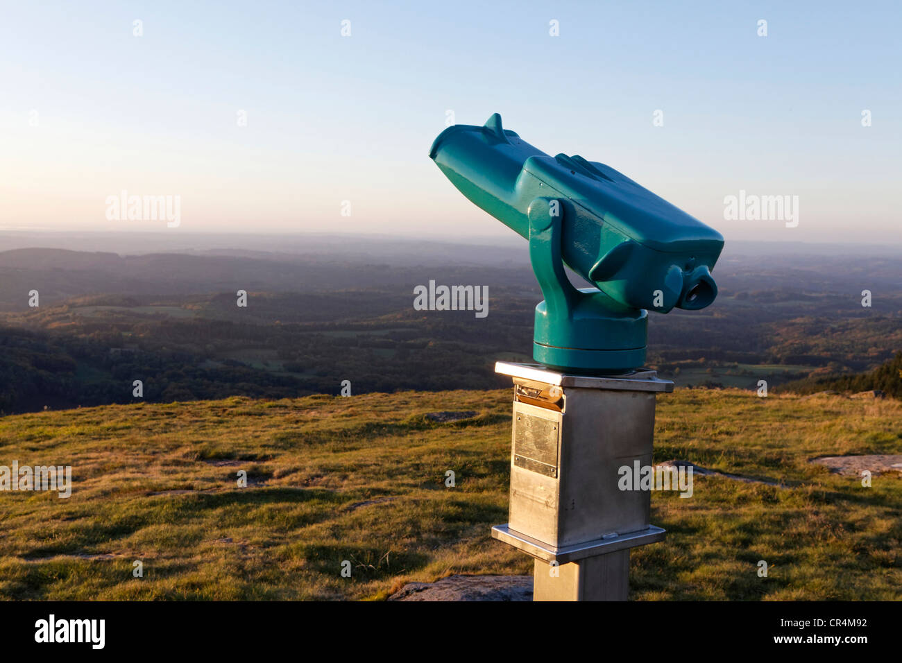 Il telescopio, Suc au può, Monedieres, Parc Naturel Regional de Millevaches, Millevaches Parco Naturale Regionale, Correze, Francia Foto Stock