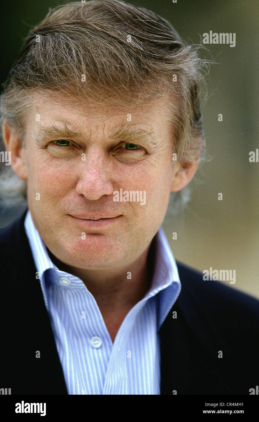 Trump, Donald, * 14.06.1946, US business magnate, ritratto, Palm Beach, 1992, Foto Stock