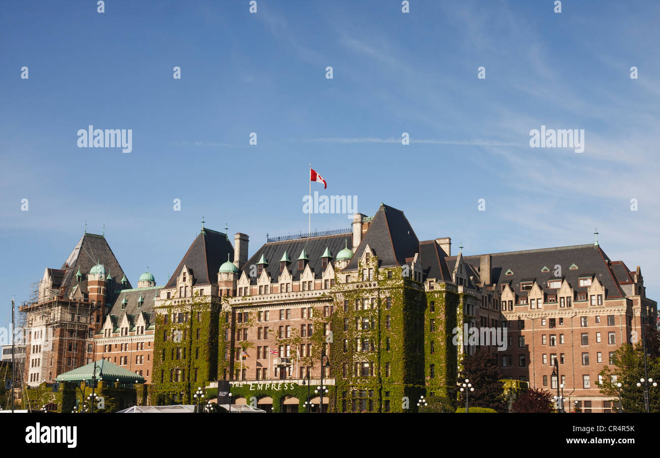 Il classico vecchio Empress hotel in Victoria, British Columbia, Canada Foto Stock