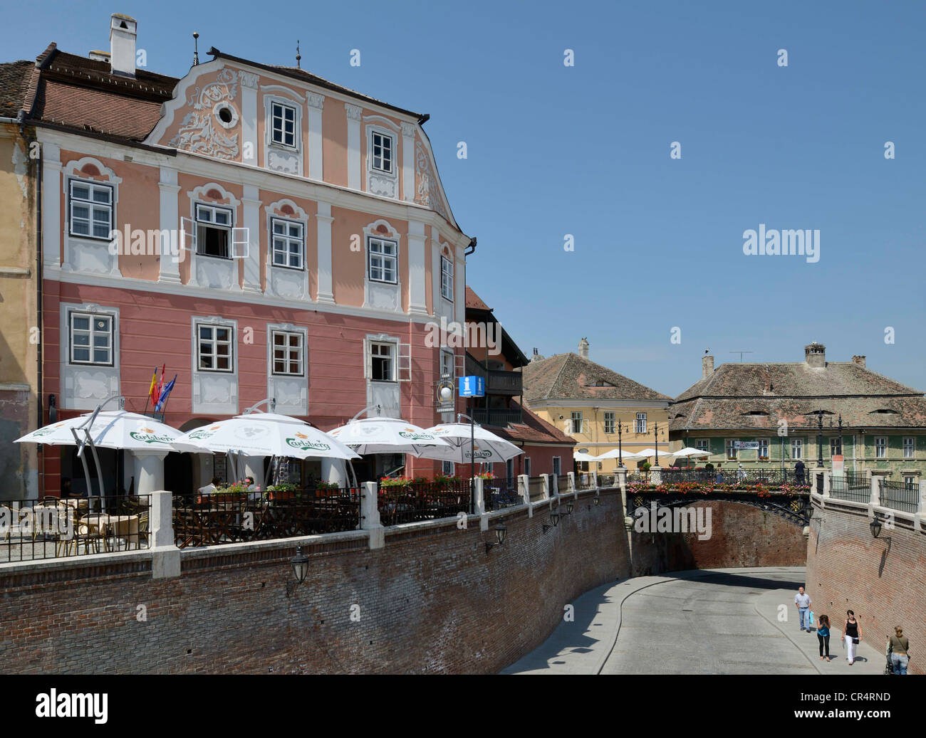 Bugiardi' ponte a piata mica square, Sibiu, Romania, europa Foto Stock