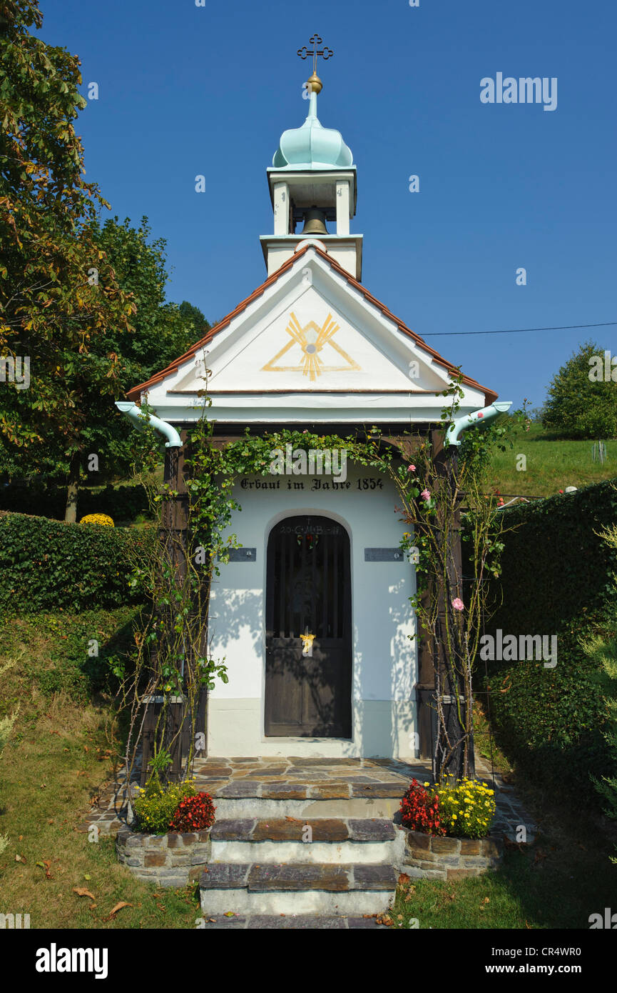 Cappella privata vicino a Kitzeck, regione dei vini della Stiria meridionale, Stiria, Austria, Europa Foto Stock