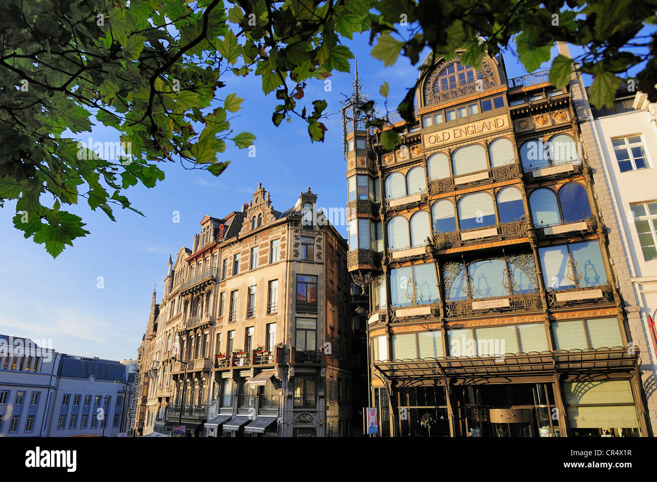 Il Belgio, Bruxelles, Mont des Arts District, il Museo degli Strumenti Musicali nel vecchio edificio in Inghilterra dall'architetto Paolo Foto Stock