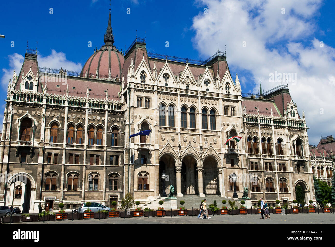 Ungheria, Budapest, patrimonio mondiale dell UNESCO, Kossuth Ter Square e il Parlamento europeo Foto Stock