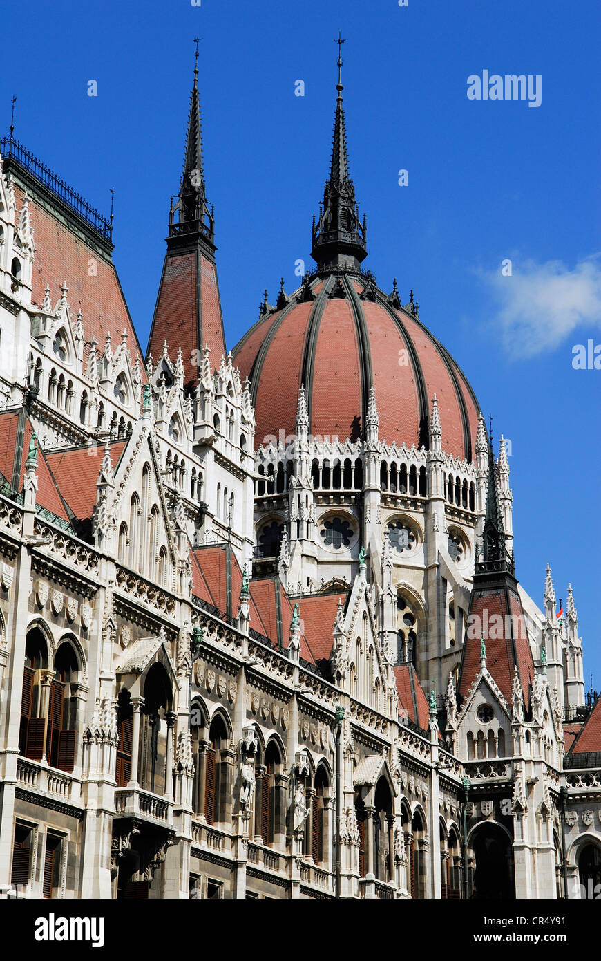 Ungheria, Budapest, Patrimonio Mondiale dell'UNESCO, e del Parlamento in stile neogotico che è stato conseguito nel 1902 Foto Stock