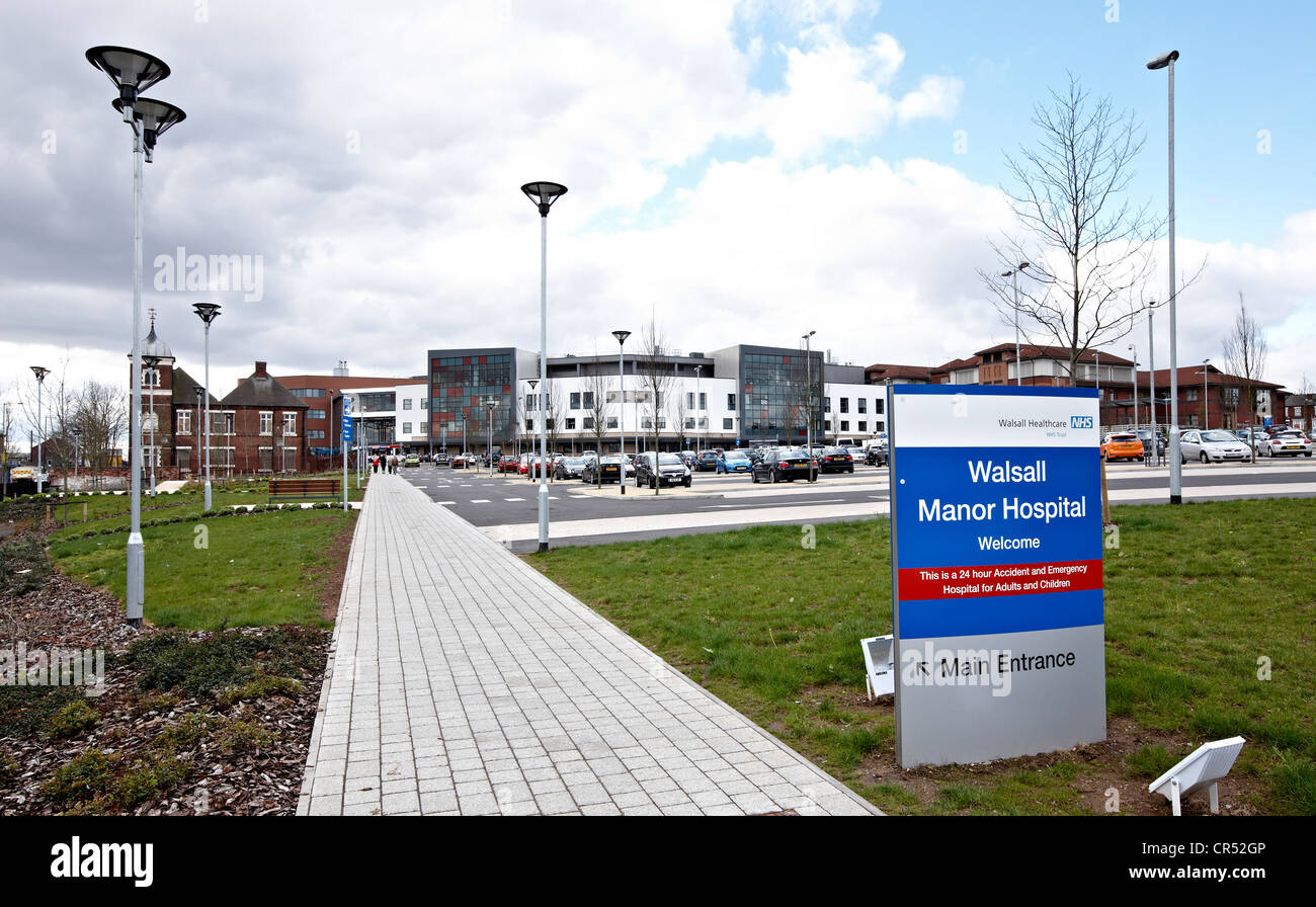 Esterno del Walsall Manor Ospedale, Walsall West Midlands Foto Stock