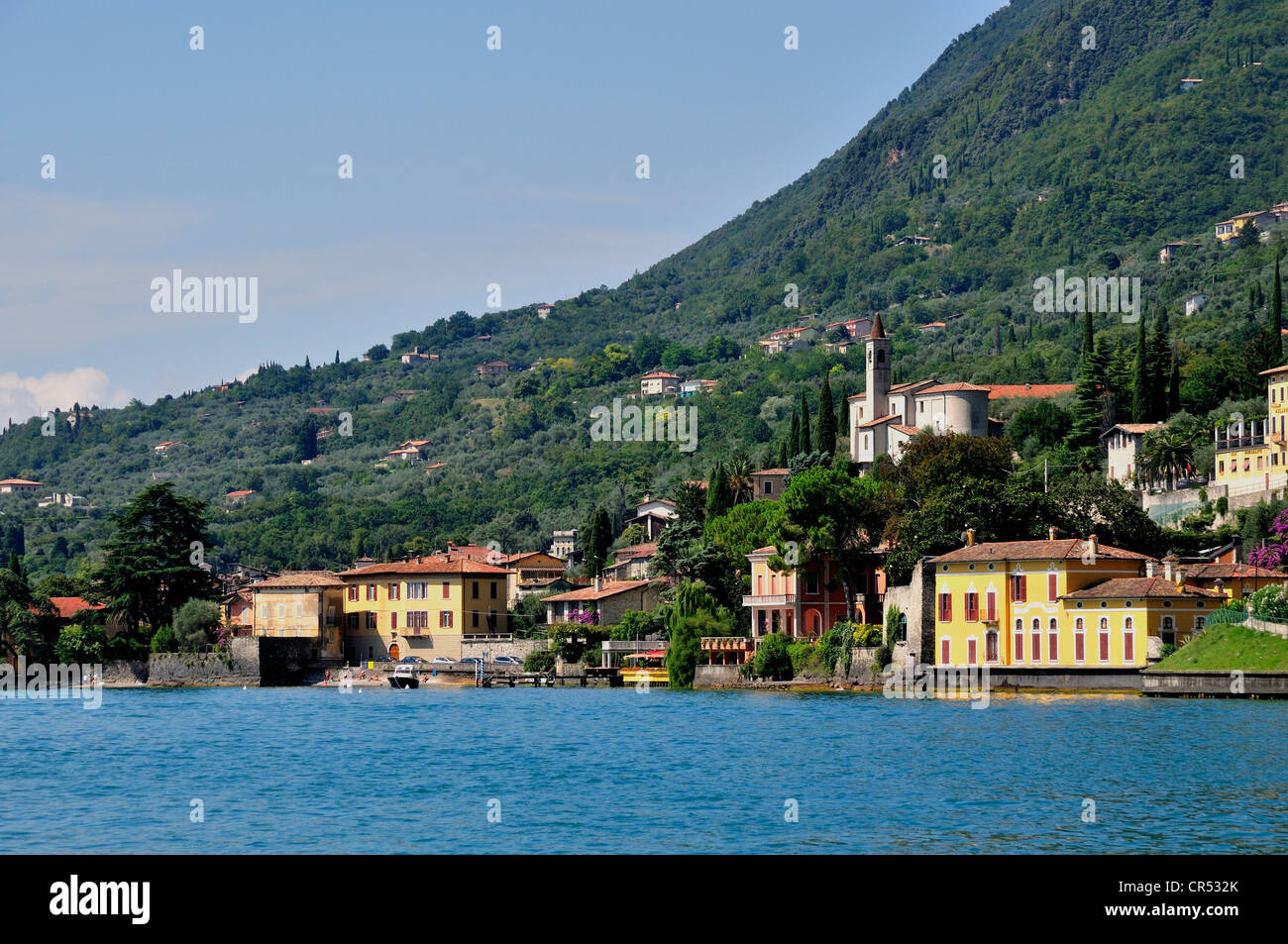 Villaggio di Gargnano, Lago di Garda, Trentino, Italia, Europa Foto Stock